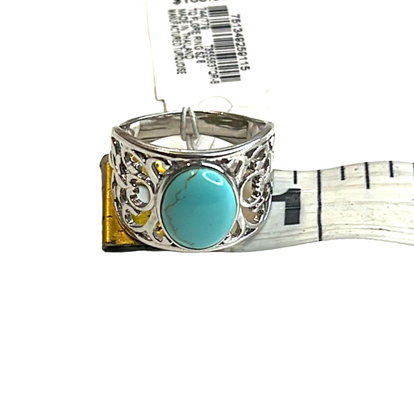 R. H. Macy Sterling Silver & Turquoise Filigree Ring - Picture 4 of 5